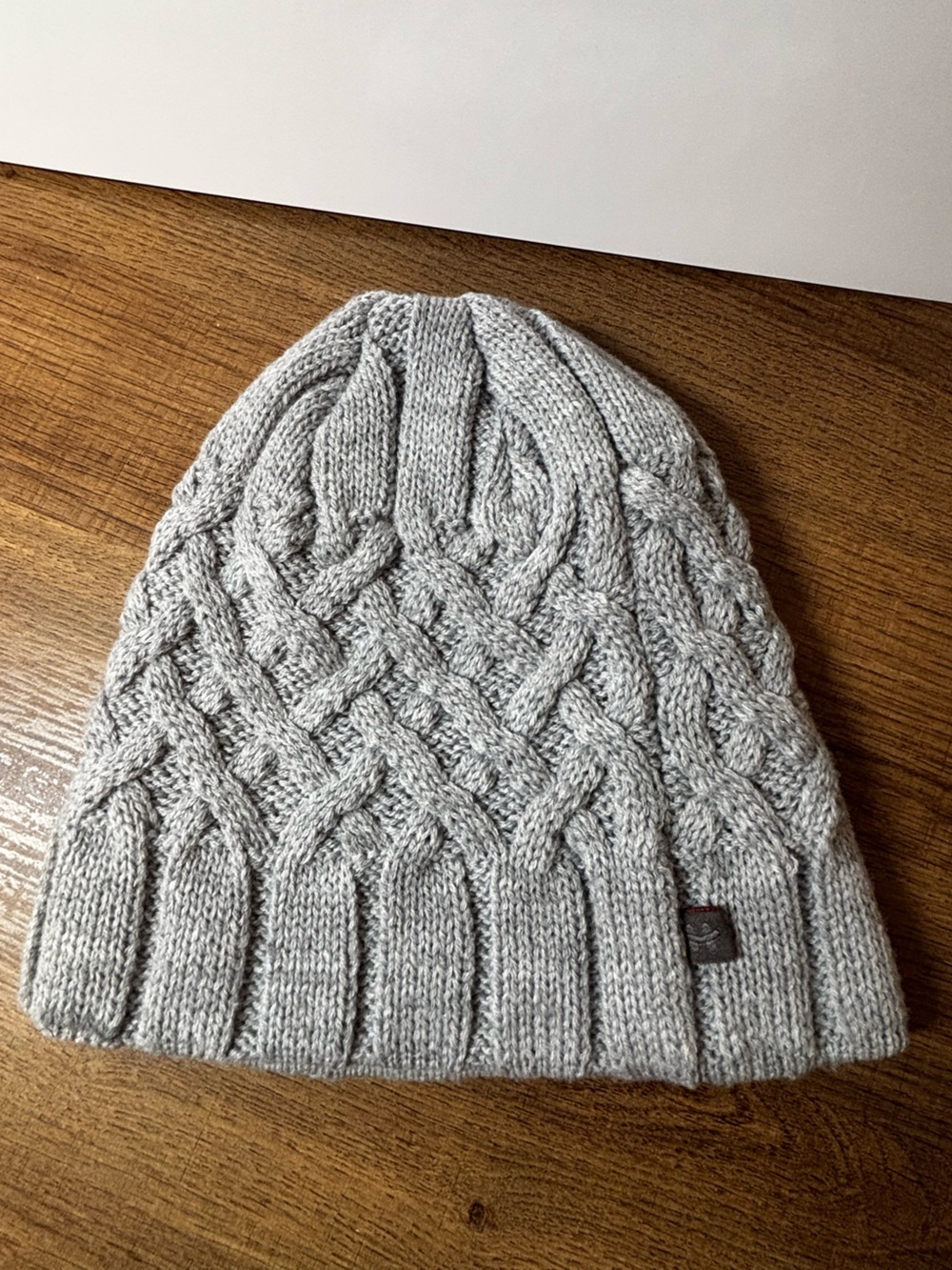 Hot Paws - Light Gray Cable Knit Beanie, cozy, winter, outdoor